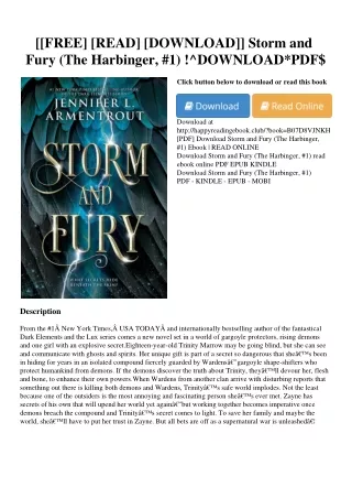 [[FREE] [READ] [DOWNLOAD]] Storm and Fury (The Harbinger  #1) !^DOWNLOAD*PDF$