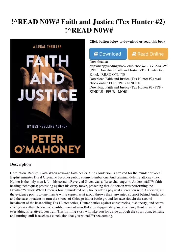 PPT - !^READ N0W# Faith And Justice (Tex Hunter #2) !^READ N0W ...