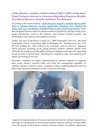 global business analytics solution market 2021