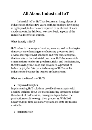 all about industrial iot