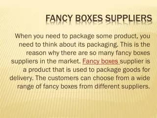 FANCY Boxes Supplierss