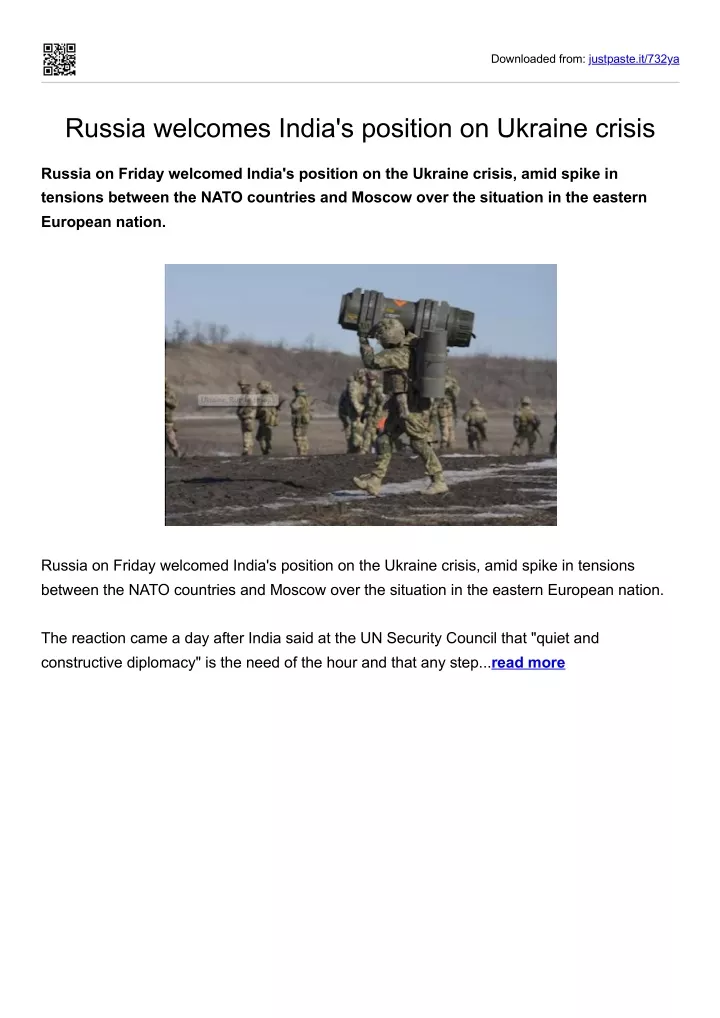 PPT - Russia Welcomes India's Position On Ukraine Crisis PowerPoint ...