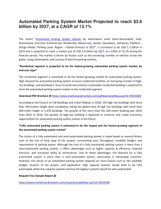 automated parking system market projected