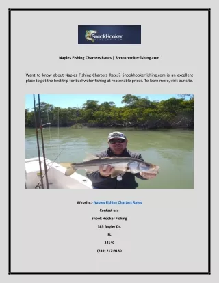 Naples Fishing Charters Rates  Snookhookerfishing