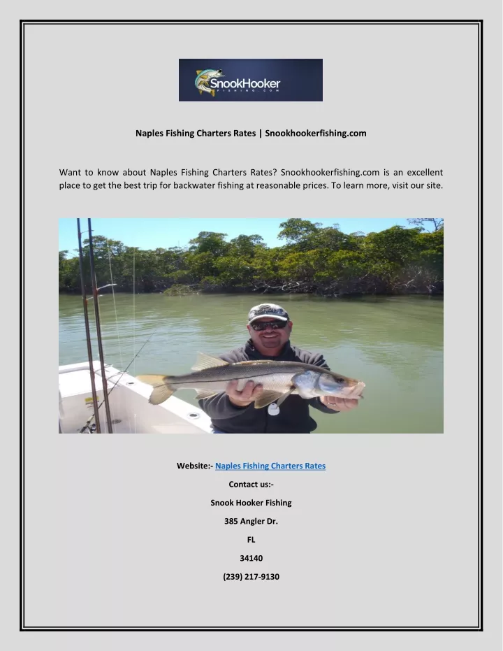 naples fishing charters rates snookhookerfishing