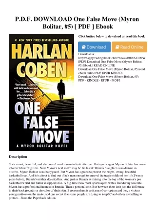 P.D.F. DOWNLOAD One False Move (Myron Bolitar  #5) [ PDF ] Ebook