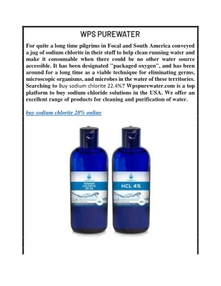 Buy Sodium Chlorite 28% Online  Wpspurewater.com