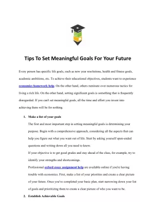 tips to set meaningful goals for your future
