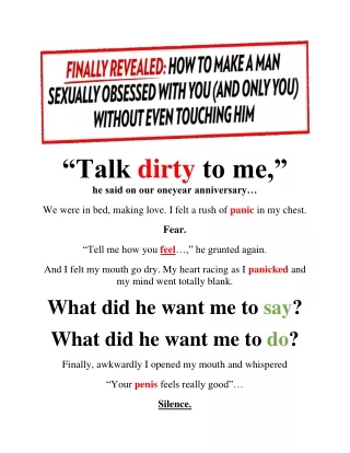 Talk Dirty To Me - Help Women To Get Intimate With Their Partners With Words.
