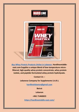 Buy Whey Protein Products Online in Lebanon | Hardlinemiddle-east.com