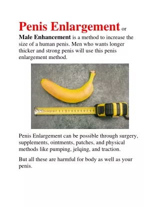 Penis Enlargement Or Male Enhancement