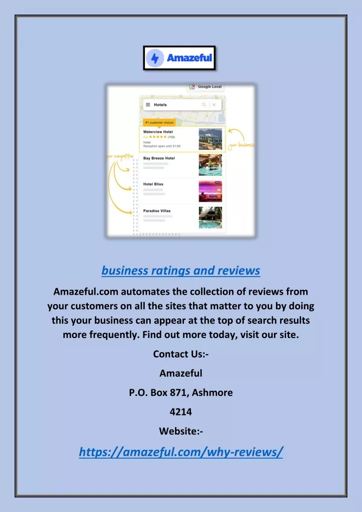 business ratings and reviews