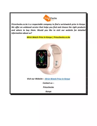 Wrist Watch Price In Kenya  Pricechecko.co.ke