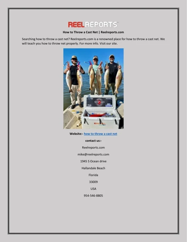 How to Throw a Cast Net  Reelreports