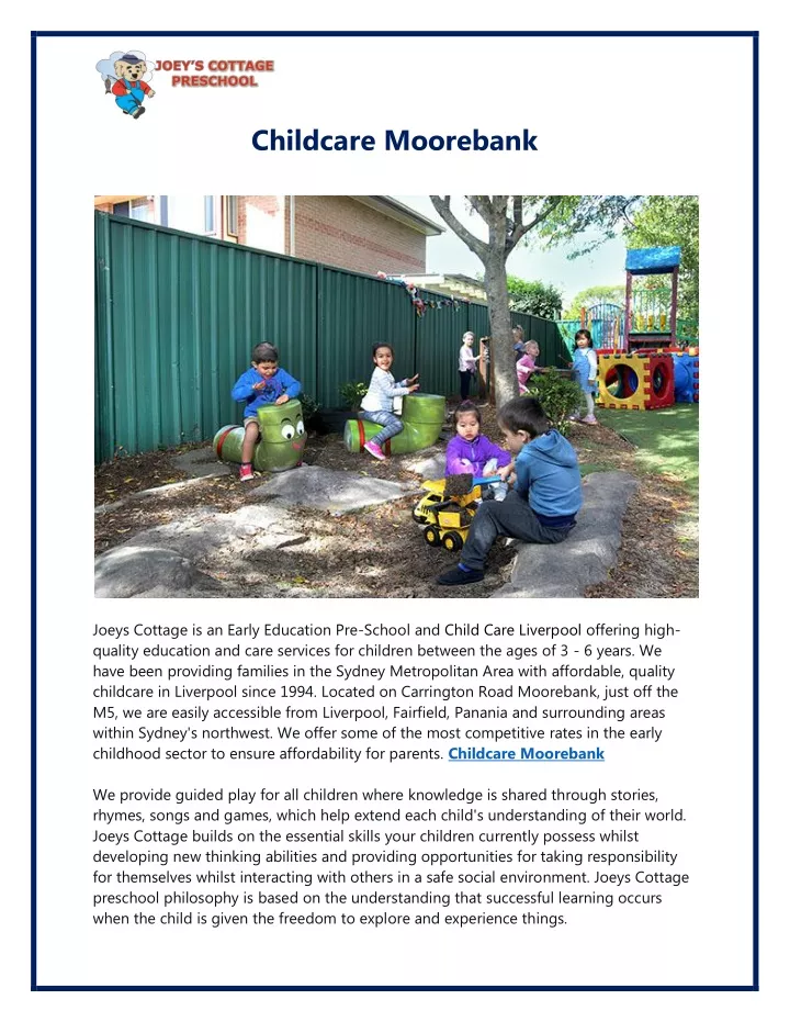 childcare moorebank