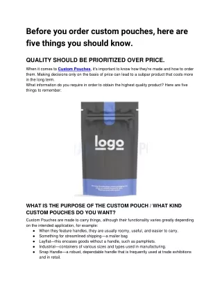 before you order custom pouches here are five
