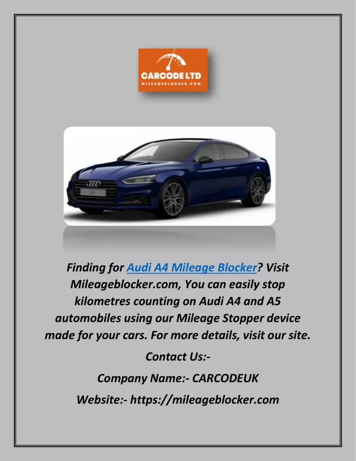 finding for audi a4 mileage blocker visit