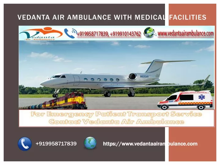 vedanta air ambulance with medical facilities