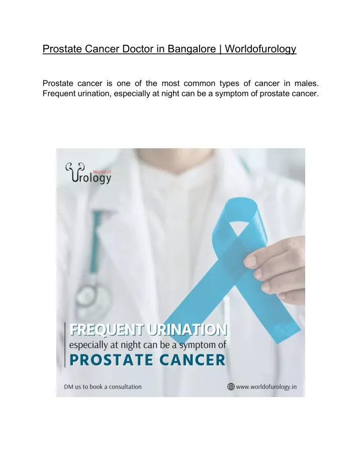 prostate cancer doctor in bangalore worldofurology