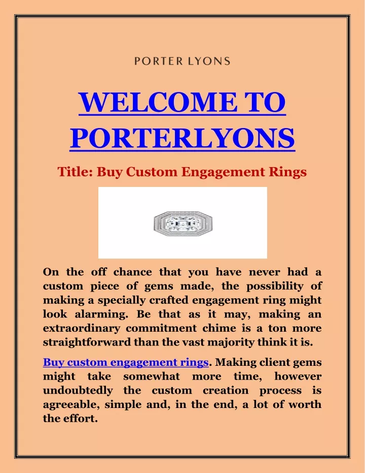 welcome to porterlyons
