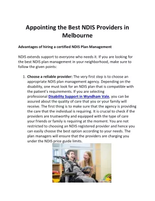 Appointing the Best NDIS Providers in Melbourne