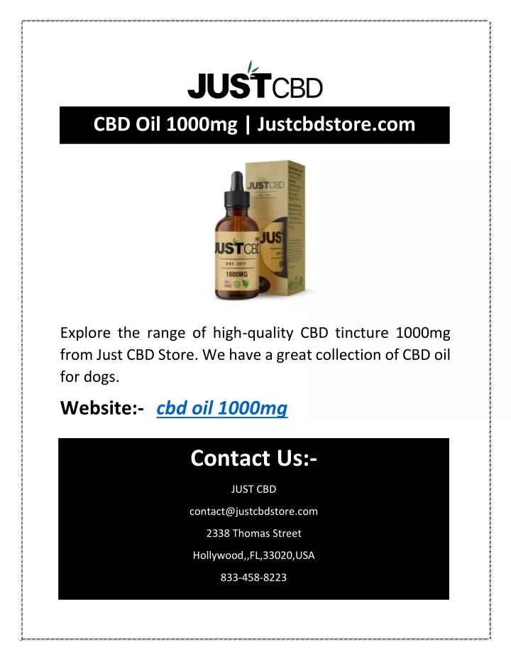 cbd oil 1000mg justcbdstore com