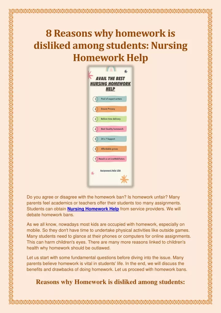 8 reasons why homework is disliked among students