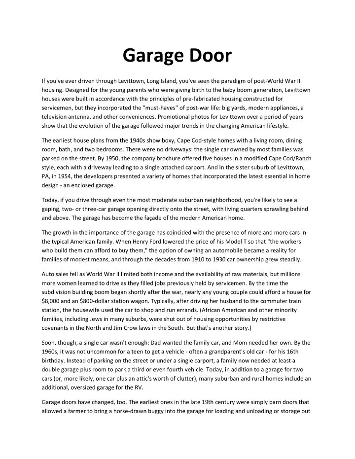 Ppt Garage Door Powerpoint Presentation Free Download Id 11160741