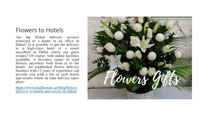 flowers to hotels