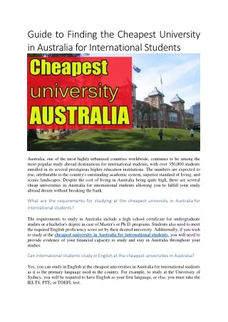 guide to finding the cheapest university