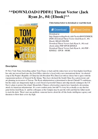 ^*DOWNLOAD@PDF#)} Threat Vector (Jack Ryan Jr.  #4) [Ebook]^^