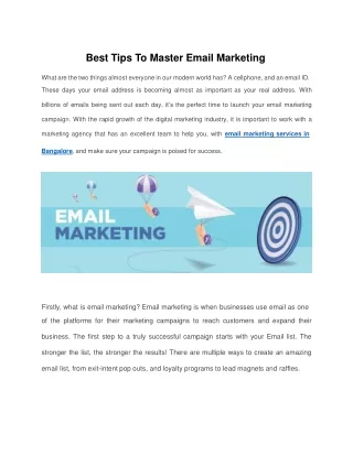 Best Tips To Master Email Marketing - Digistart