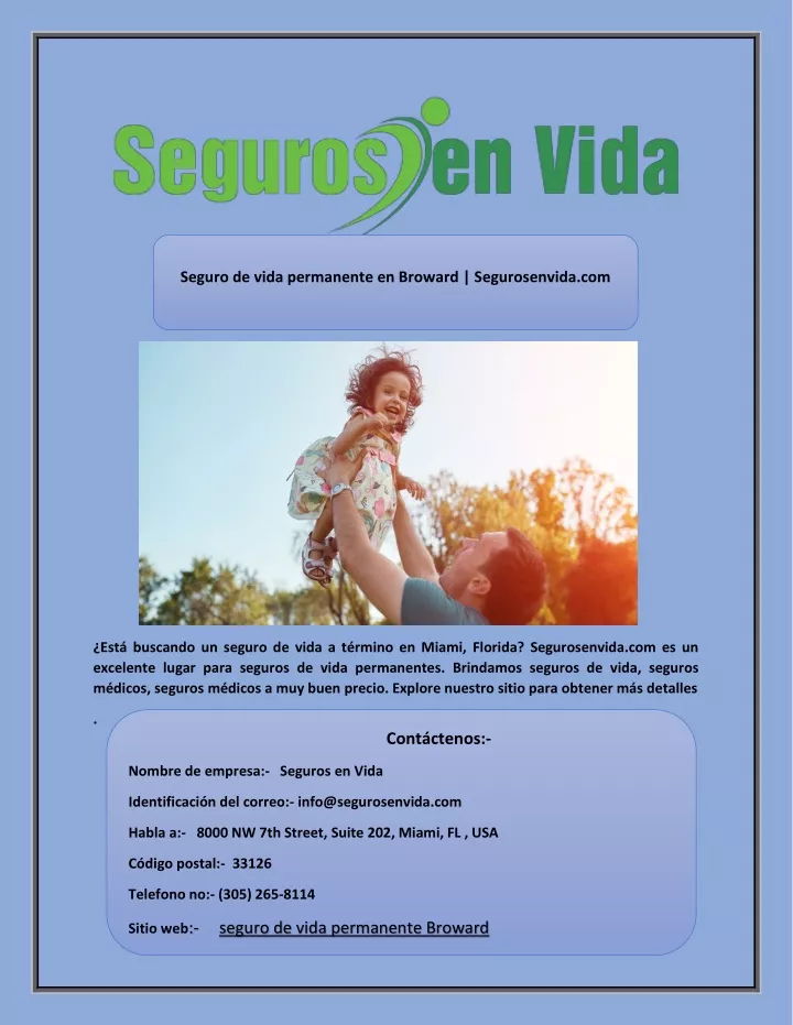 seguro de vida permanente en broward