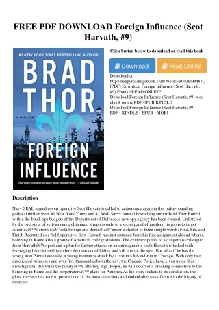 FREE PDF DOWNLOAD Foreign Influence (Scot Harvath  #9) <EBOOK>