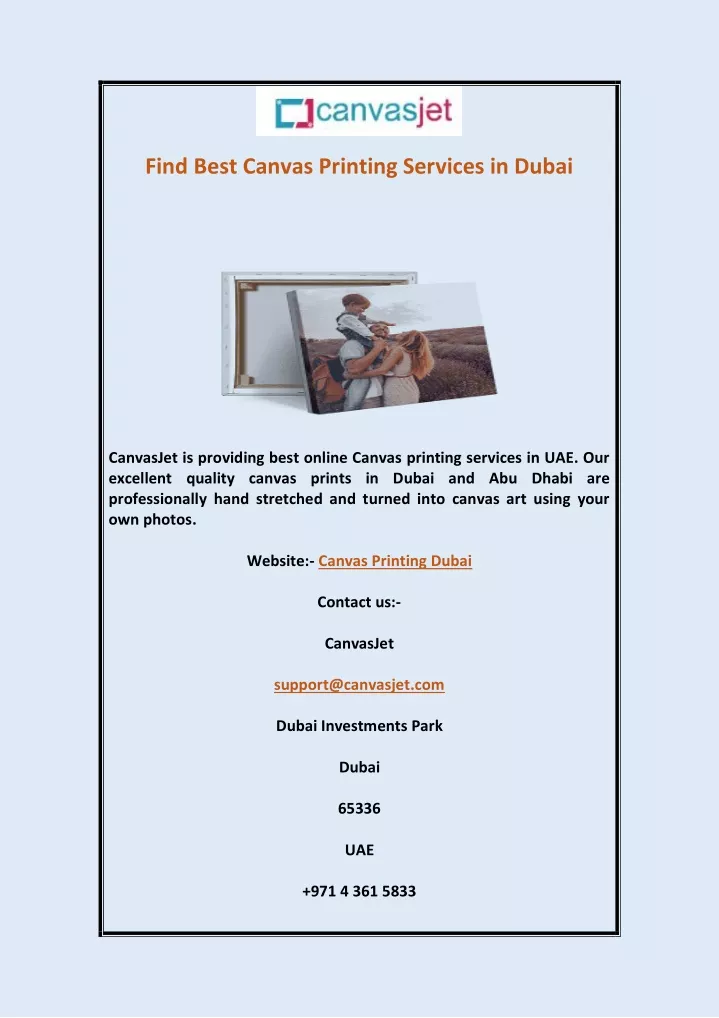 find best canvas printing services in dubai
