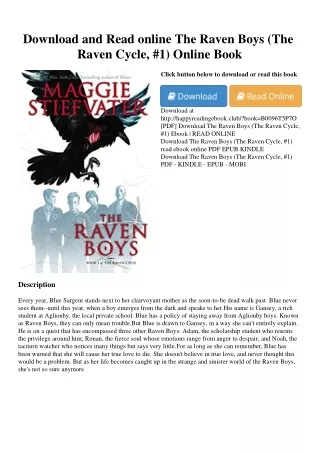 Download and Read online The Raven Boys (The Raven Cycle  #1) Online Book