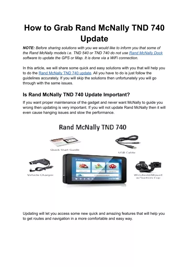 how to grab rand mcnally tnd 740 update
