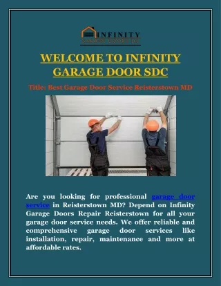 Garage Door Service Reisterstown MD