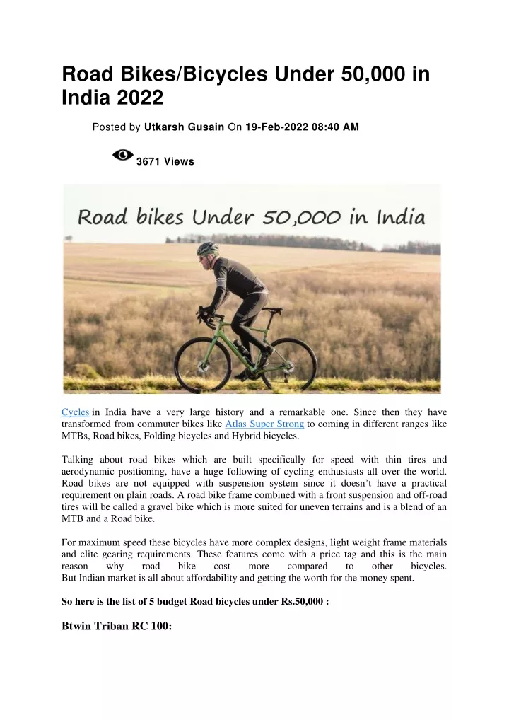 road bikes bicycles under 50 000 in india 2022