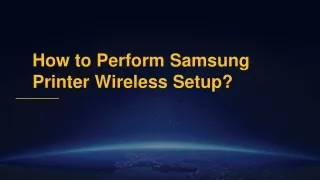 how to perform samsung printer wireless setup