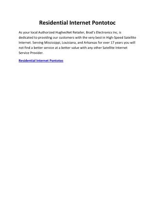 residential internet pontotoc
