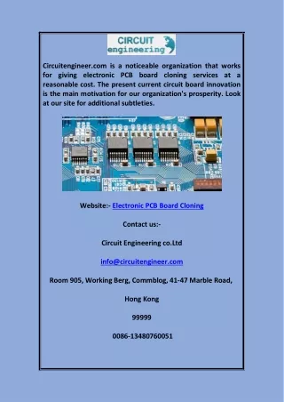 Electronic PCB Board Cloning