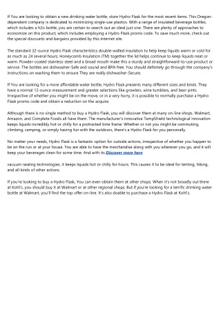 if you are looking to obtain a new drinking water