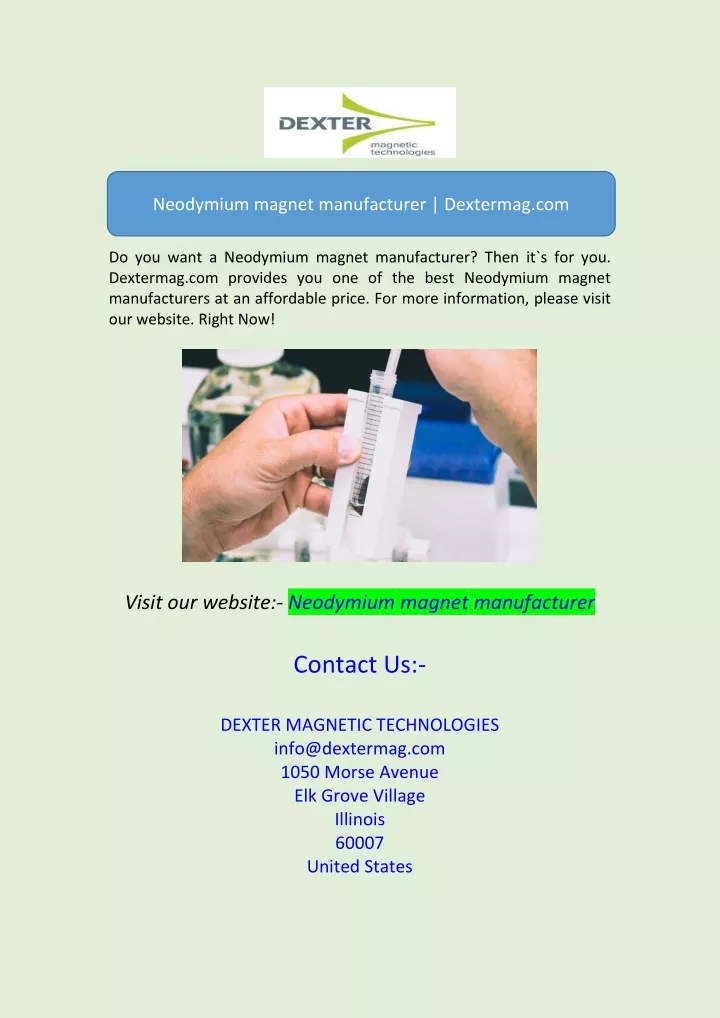 neodymium magnet manufacturer dextermag com