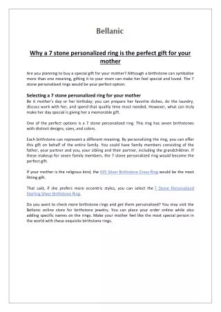 Bellanic - Why a 7 stone personalized ring is the perfect gift for your mother