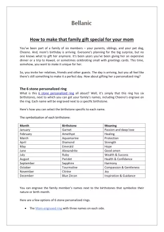Bellanic - How to make that family gift special for your mom