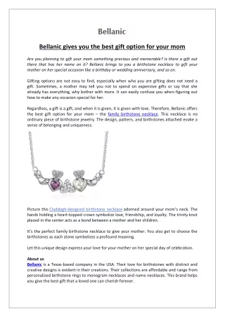 Bellanic gives you the best gift option for your mom