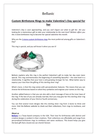 Custom Birthstone Rings to make Valentine’s Day special for her