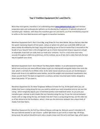 top 5 triathlon equipment do s and don ts