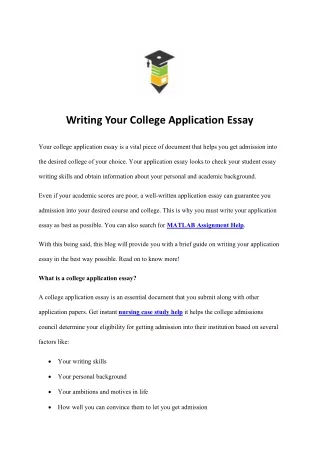 writing your college application essay